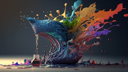 Wall Mural - fantastic realism paint splash 8k wallpaper