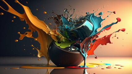 Fantastic Realism Paint Splash 8K Wallpaper