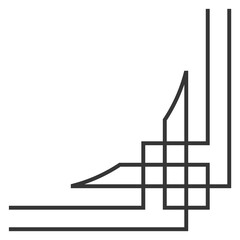 Wall Mural - decorative elegant corner. black line ornament element
