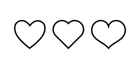 Wall Mural - set of heart collection of different romantic vector heart icons for web site, sticker, label, tatto