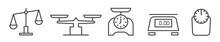Thin Line Icon Set Scales And Weight