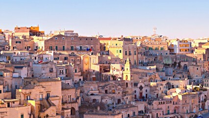 Wall Mural - view of the famous Sassi di Matera carved into the rock in Basilicata, Italy