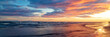 Sunset At Galveston Beach Panorama