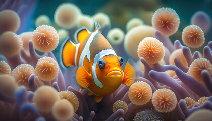 exotic fish in macro view