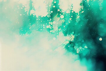 Wall Mural - Abstract teal light background. watercolor style. AI Generated