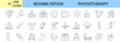 © Ruslan Ivantsov - Physiotherapy, rehabilitation, prosthetics line icons set. editable stroke Vector illustration