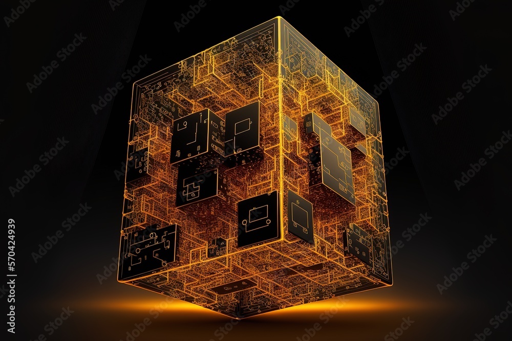 Stock-Illustration „information on the structure of golden cubes ...