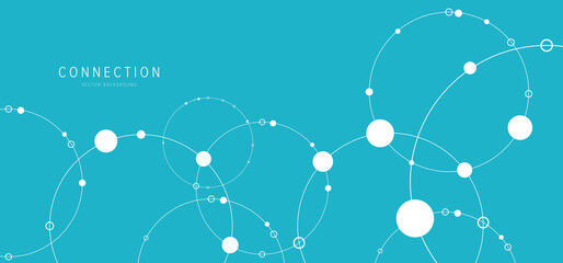 Aufkleber - Network background. Connections with points, lines, and people icons. Vector technology background