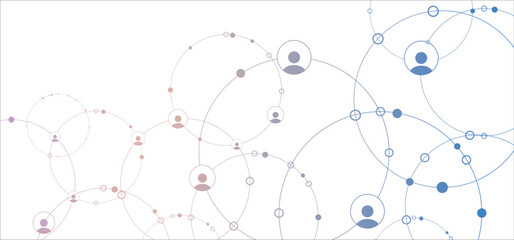 Aufkleber - Network background. Connections with points, lines, and people icons. Vector technology background