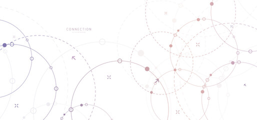 Aufkleber - Network background. Connections with points, lines, and people icons. Vector technology background
