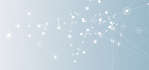 Aufkleber - Network background. Connections with points, lines, and people icons. Vector technology background