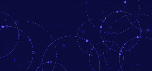 Aufkleber - Network background. Connections with points, lines, and people icons. Vector technology background