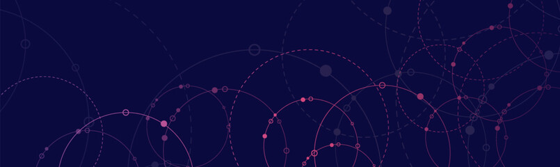 Aufkleber - Network background. Connections with points, lines, and people icons. Vector technology background