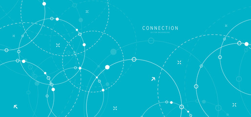 Network background. Connections with points, lines, and people icons. Vector technology background