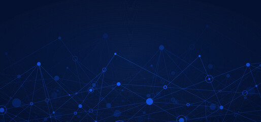 Aufkleber - Network background. Connections with points, lines, and people icons. Vector technology background