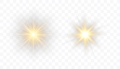 Aufkleber - Set of Shine glowing stars. Vector Golden Sparks isolated.