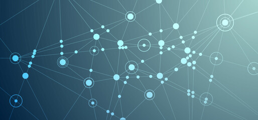 Aufkleber - Network background. Connections with points, lines, and people icons. Vector technology background