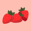 Cartoon strawberry for celebration design. Colorful cartoon vector illustration. Sweet holiday food.