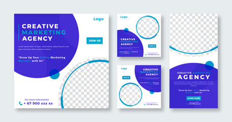 Business Marketing Agency Social Media Post for Online Marketing Promotion Banner, Story and Web Internet Ads Flyer