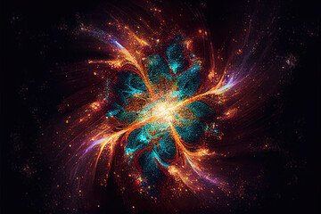 Wall Mural - Fractal galaxy nebula - By Generative AI