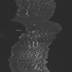 Wall Mural - Horizontal distortion of broken video image on black background, VHS effect, glitch digital color pixel noise. Abstract pixel on transparent background. gGitch texture, VHS corrupted signal