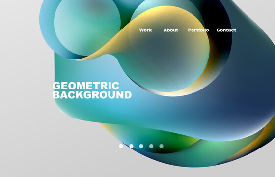 Abstract liquid background for your landing page design. Web page for website or mobile app wallpaper