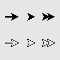 Poster - arrows vector collection black. Different black Arrows icons,vector set..eps