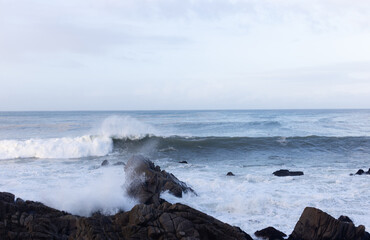 Waves on the Pacific ocean coast