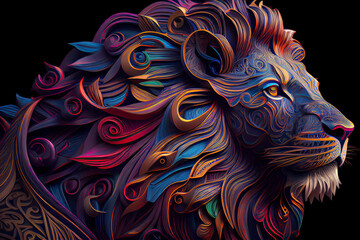 Wall Mural - Colorful lion to print on t-shirt