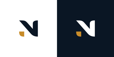 Modern and strong letter N initials logo design 2