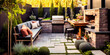 Modern back patio - garden and backyard with seating and place to entertain and cook