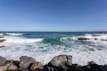 Waves on the Pacific ocean coast