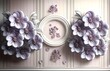 3D wallpaper for home interior classic decorations background Flowers Classic bedroom interior illustration 3d wall art