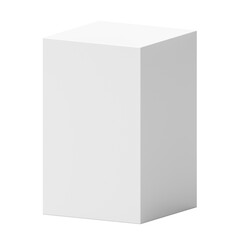 Leinwandbilder - White cube podium platform isolated on png 3d geometric background of blank box product stage stand minimal display empty rectangle pedestal block object perspective mockup presentation show concept.