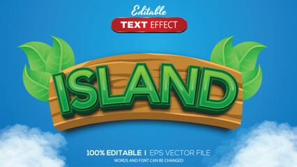 Wall Mural - 3D editable text effect island theme