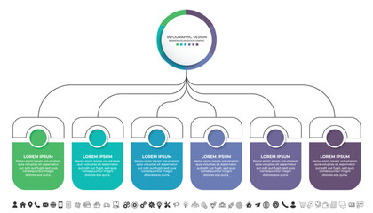 Wall Mural - steps business data visualization timeline process infographic template design with icons