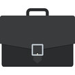 black briefcase icon, flat design