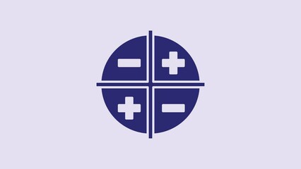 Poster - Blue XYZ Coordinate system icon isolated on purple background. XYZ axis for graph statistics display. 4K Video motion graphic animation