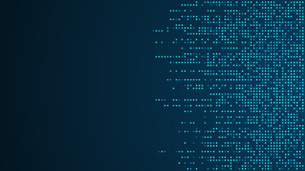 Digital technology background. Digital data dots blue pattern pixel background