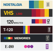 Six Vhs Cassette Covers Side View Combo 90s 80s Memories Nostalgia