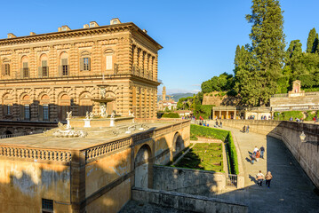 Boboli Gardens and the Pitti palace in Florence.