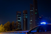 The Police Around The Financial City Of Madrid
