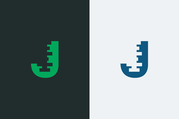 Poster - J letter iconic transformation shape vector logo design. Creative brand logo illustration. J typography abstract text vector design. J Initial style letter mark logo.