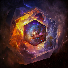 Wall Mural - Dimension gate in space. Generative AI.