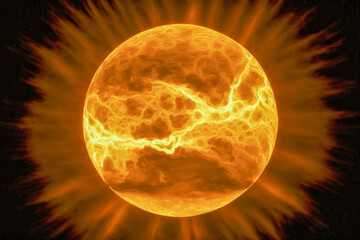 Wall Mural - Sun burning. Generative AI.