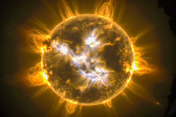 Wall Mural - Sun burning. Generative AI.