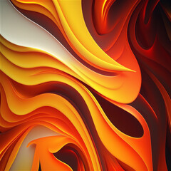 Canvas Print - Abstract orange background with flames