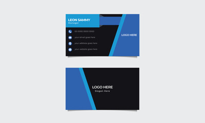 Poster - Name card template with the blue element.vector design.