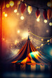 Beautiful image on the theme of the circus. Bright and cheerful, perfect for a magical moment. Perfect for poster, flyer or other artistic supports. Generative AI