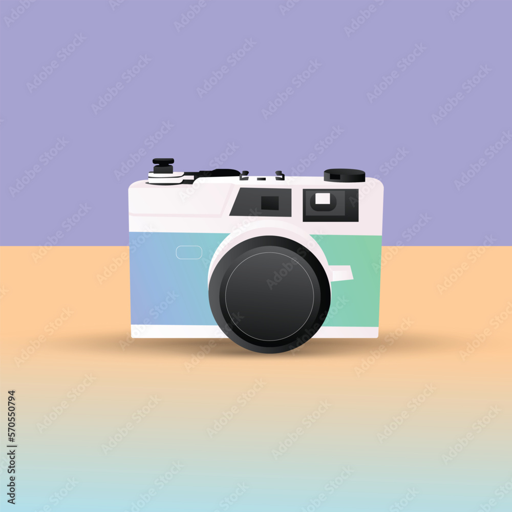 colorful analog camera vector illustration Stock Vector | Adobe Stock